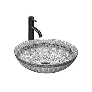 REA-U8002 - Umývadlo na dosku ARTE 40 cm keramika/biela/čierna REA-U8002 vyobraziť