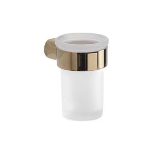 Gedy - Nástenný držiak na zubné kefky PIRENEI mliečne sklo/zlatá PI1087 vyobraziť