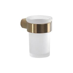 Gedy - Nástenný držiak na zubné kefky PIRENEI mliečne sklo/matné zlato PI1088 vyobraziť