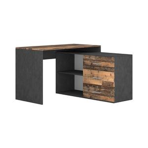 Písací stôl s zásuvkami a univerzálnym rohom P/L JULES hnedá/čierna 5904804550615 vyobraziť