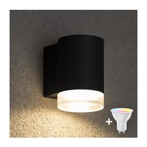 Brilagi - LED RGBW Vonkajšie nástenné svietidlo MATERA 1xGU10/6W/230V čierna IP54 BG0689+AI2383 vyobraziť
