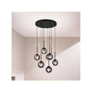 Ondaluce - Luster na lanku JEWEL 8xE14/10W/230V pr. 70 cm čierna/dymová čierna SO.JEWEL/8-NERO vyobraziť