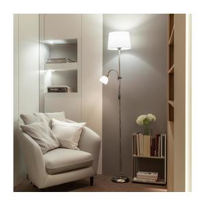 Brilagi - Stojacia lampa CERIA 1xE27/100W/230V + 1xE14/25W matný chróm/biela 1xBG2826+1xEG781035 vyobraziť