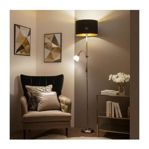 Brilagi - Stojacia lampa CERIA 1xE27/100W/230V + 1xE14/25W matný chróm/čierna 1xBG2826+1xEG32486 vyobraziť