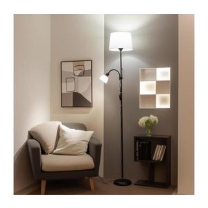 Brilagi - Stojacia lampa CERIA 1xE27/100W/230V + 1xE14/25W čierna/biela 1xBG2825+1xEG781035 vyobraziť