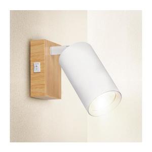 Brilagi - Nástenné bodové svietidlo SELE 1xGU10/30W/230V biela/dubový dekor WO-SELEWL-WH-WD02-OEM vyobraziť
