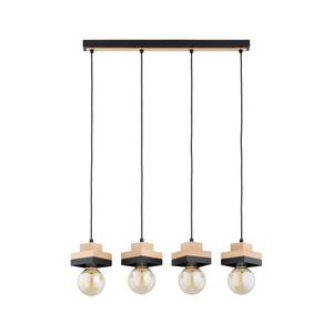 Závesný luster na lanku MIKO 4xE27/15W/230V čierna/béžová 63411 vyobraziť