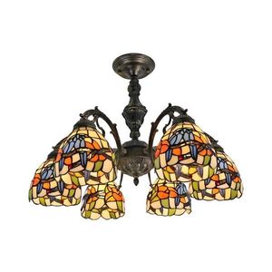 Brilagi - Tiffany vitračný prisadený luster JUNGLE 6xE27/60W/230V priemer 60 cm BRD-12003 vyobraziť