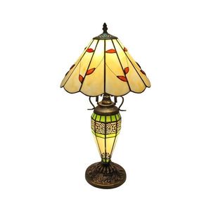 Brilagi - Tiffany vitrážová stolná lampa FOLIA 1xE27/60W/230V + 1xE14/40W BRT-B015E vyobraziť