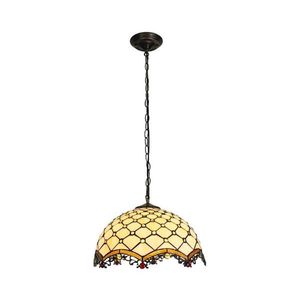 Brilagi - Tiffany vitražový luster na reťazi, slonovinový, 1xE27/60W/230V, pr. 40 cm BRP-12016A vyobraziť
