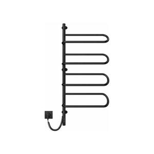 Mario-Radiators Elektrický otočný sušiak na uteráky ELECTRA 120W/230V 102, 5x47, 5 cm nerez/čierna ľavá 2.3.1005.11.BM vyobraziť