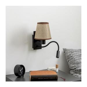 Brilagi - LED Nástenná lampa NUBILA 1xE27/25W/230V + LED/3W čierna/hnedá BG1558+BG1570 vyobraziť