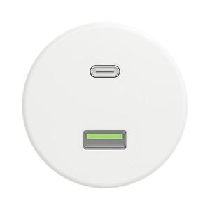lap - Retro USB zásuvka USB-A + USB-C bez rámčeka, snehovo biela W/USB vyobraziť