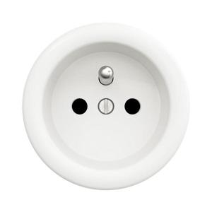 lap - Retro domová zásuvka bez rámčeka 230 V snehovo biela W/ZF vyobraziť