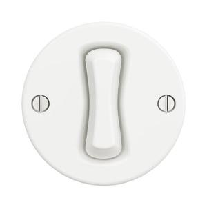 lap - Retro schodiskový vypínač bez rámčeka č. 6 snehovo biela W/V1/6 vyobraziť