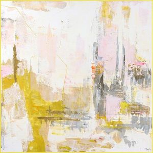 Tlačený/s ručne maľovanými prvkami obraz s rámom/na plátne 102x102 cm New Age Yellow – Malerifabrikken vyobraziť