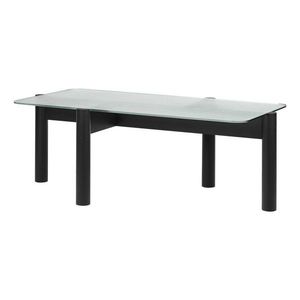Čierny konferenčný stolík so sklenenou doskou 55x105 cm Kob – noo.ma vyobraziť