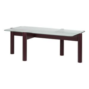 Vínovočervený konferenčný stolík so sklenenou doskou 55x105 cm Kob – noo.ma vyobraziť