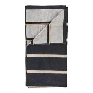 Čierna/svetlosivá bavlnená osuška 70x140 cm Sauna – Zone vyobraziť