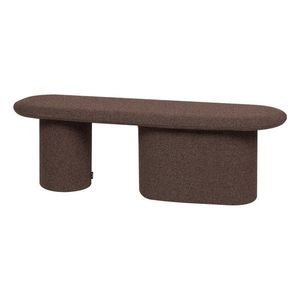Hnedá polstrovaná lavica z textílie buklé Rull – noo.ma vyobraziť