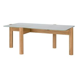 Konferenčný stolík so sklenenou doskou v prírodnej farbe 55x105 cm Kob – noo.ma vyobraziť