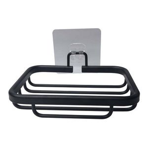 Matne čierna kovová nádobka na mydlo bez vŕtania Filaire Aluminium – douceur d'intérieur vyobraziť