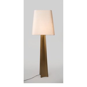 Stojacia lampa v zlatej farbe s textilným tienidlom (výška 151 cm) Tripura – Bizzotto vyobraziť