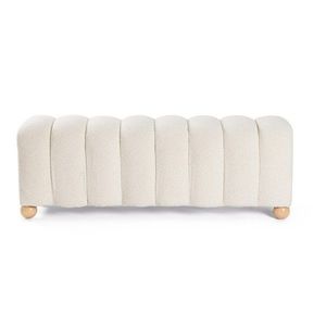 Biela polstrovaná lavica z textílie buklé Zora – Bizzotto vyobraziť