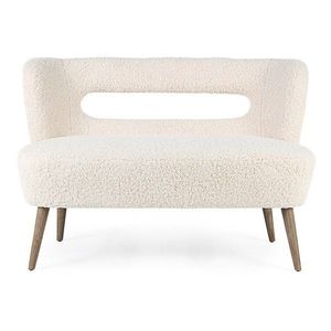 Krémovobiela pohovka z umelej kožušiny 115 cm Cortina – Bizzotto vyobraziť