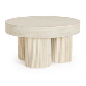 Béžový okrúhly konferenčný stolík z mangového dreva ø 75 cm Dacca – Bizzotto vyobraziť