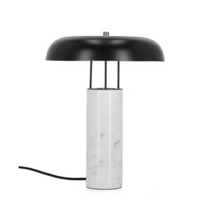 Čiern-obiela mramorová stolová lampa s kovovým tienidlom (výška 33 cm) Kaithal – Bizzotto vyobraziť