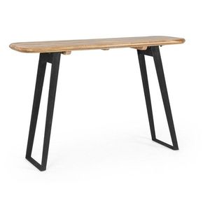 Čierny/v svetlo prírodnej farbe konzolový stolík s doskou z mangového dreva 40x130 cm Nashik – Bizzotto vyobraziť