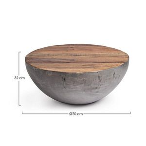 Sivý/v prírodnej farbe kovový okrúhly konferenčný stolík ø 70 cm Lancaster – Bizzotto vyobraziť