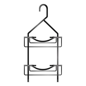 Matne čierna závesná hliníková kúpeľňová polička Filaire Aluminium – douceur d'intérieur vyobraziť