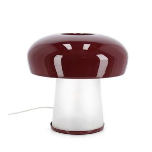 Vínovočervená kovová stolová lampa so skleneným tienidlom (výška 35 cm) Clevely – Bizzotto vyobraziť