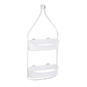 Matne biela závesná plastová kúpeľňová polička Vesper – douceur d'intérieur vyobraziť