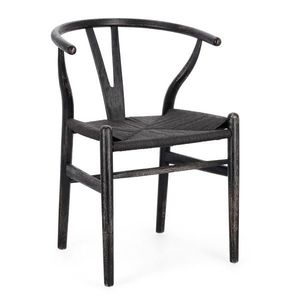 Čierne jedálenské kreslo z masívneho dreva Artemia – Bizzotto vyobraziť