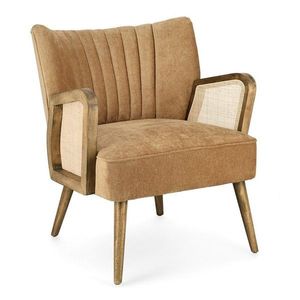 Zamatové kreslo v horčicovej farbe Virna – Bizzotto vyobraziť