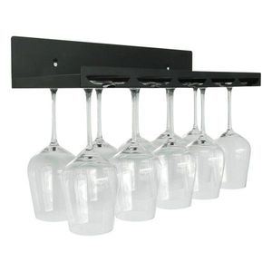 Čierny nástenný kovový držiak na poháre na víno – Leopold Vienna vyobraziť