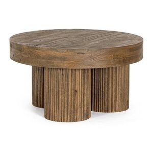 Okrúhly konferenčný stolík z mangového dreva v tmavo prírodnej farbe ø 75 cm Dacca – Bizzotto vyobraziť