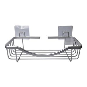 Hliníková kúpeľňová polička bez vŕtania v lesklej striebornej farbe Filaire Aluminium – douceur d'intérieur vyobraziť