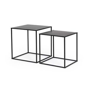 Čierne kovové konferenčné stolíky v súprave 2 ks 38x38 cm Alrik – Yes Everyday vyobraziť