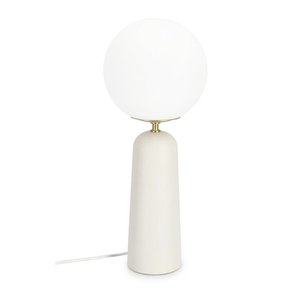 Biela kovová stolová lampa so skleneným tienidlom (výška 51 cm) Delphine – Bizzotto vyobraziť