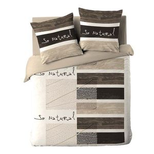 Hnedé 3-dielne bavlnené obliečky na dvojlôžko/predĺžené 240x220 cm So Natural – douceur d'intérieur vyobraziť
