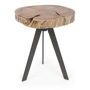 Čierny/v prírodnej farbe konferenčný stolík s doskou z akácie ø 35 cm Aron – Bizzotto vyobraziť