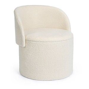 Krémovobiely taburet z textílie buklé Anthea – Yes Everyday vyobraziť