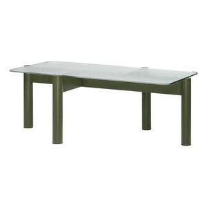 Zelený konferenčný stolík so sklenenou doskou 55x105 cm Kob – noo.ma vyobraziť