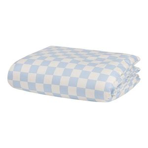 Svetlomodrá/krémovobiela obliečka na perinu na jednolôžko z bavlneného saténu 140x200 cm Plu – noo.ma vyobraziť