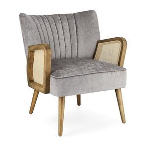 Sivé zamatové kreslo Virna – Bizzotto vyobraziť