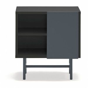 Čierny/antracitový matný nočný stolík s poličkami Nube – Teulat vyobraziť